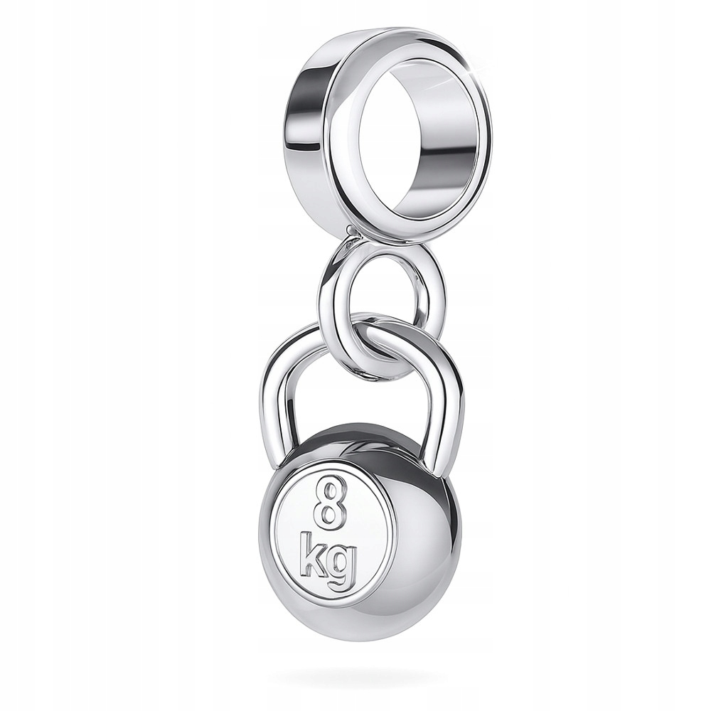 Stříbrný 925 přívěsek na modulární náramky Kettlebell Kettle