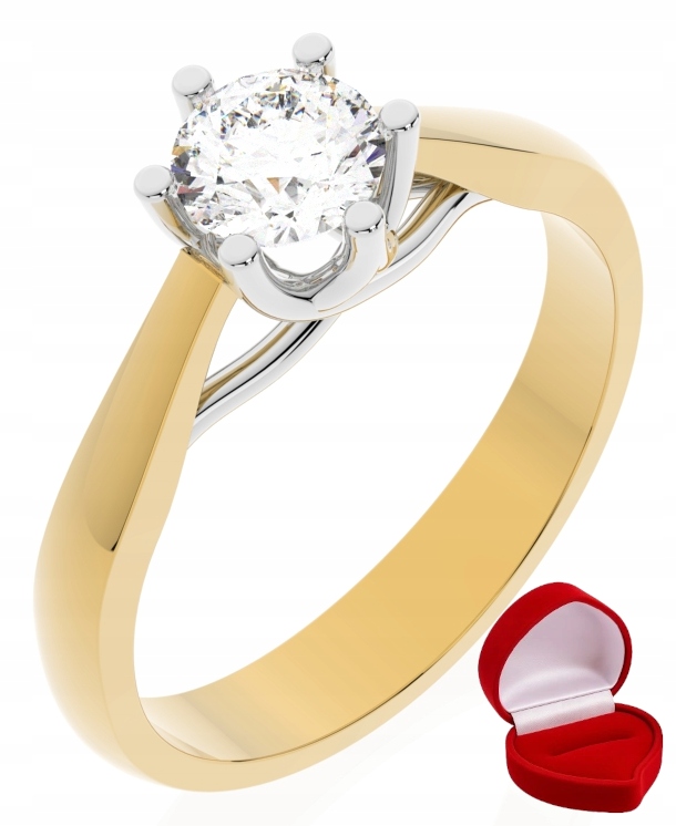 Zlatý Prstýnek 585 14k Diamant Lab Brylant 0,50 ct R13