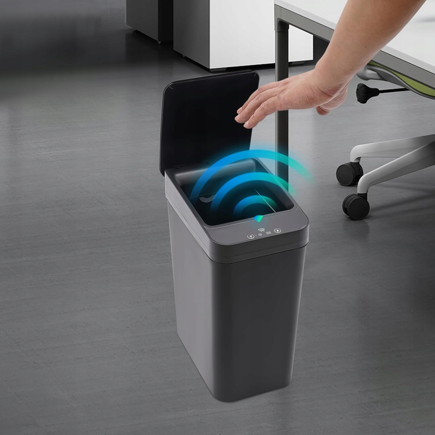 Levně Odpadkový Koš Bezdotykový Černý Automatický Senzor Pohybu 12L Odpadkový Koš
