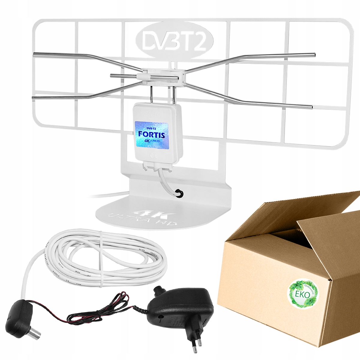 

Najmocniejsza Antena Pokojowa DVB-T2 Fortis 4K Lte