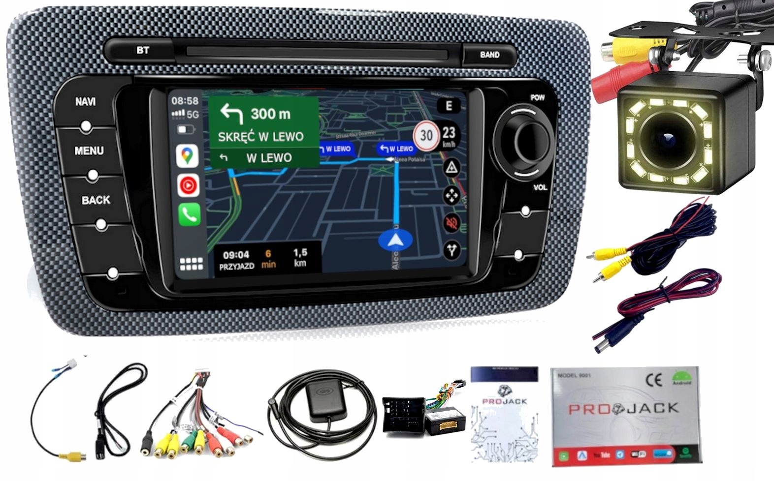 Rádio Navigace Gps Seat Ibiza 6J 2008-2017 2GB Ram 64GB Paměť Wifi Bluetooth CarPlay