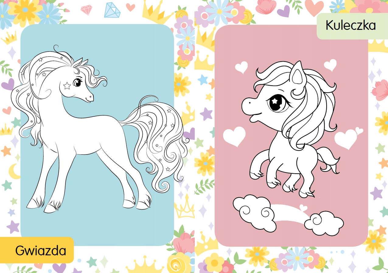 KOLOROWANKA Z TATUAŻAMI KUCYKI 16 TATUAŻY Gatunek Kolorowanki, malowanki i wycinanki