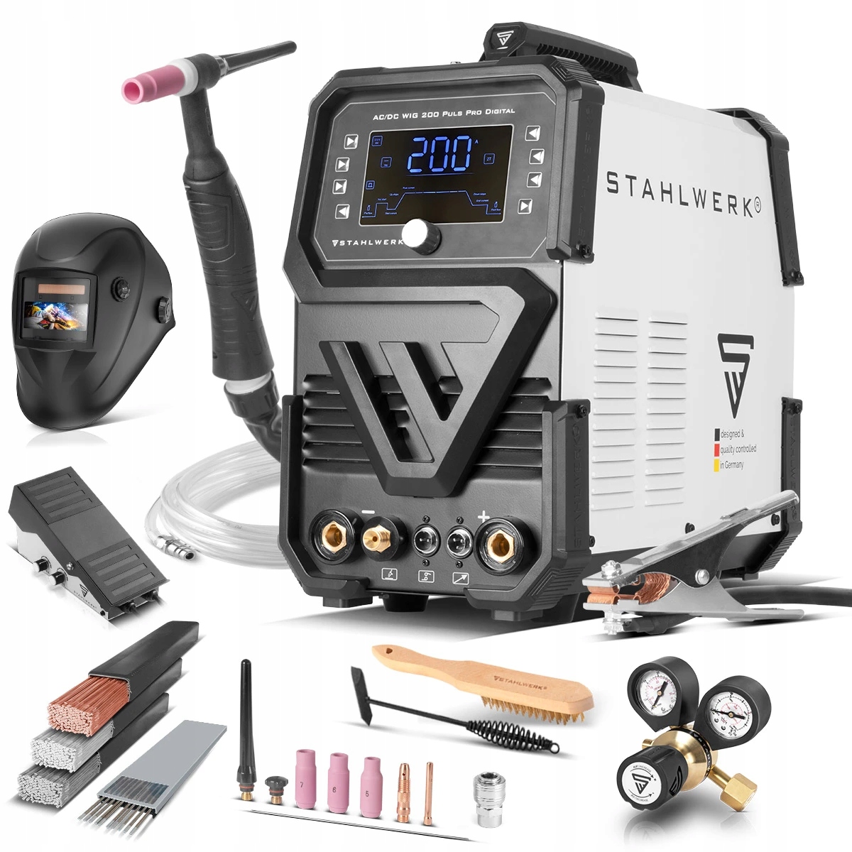 Multifunkční Svářečka Stahlwerk Tig Ac DC 200 Puls Pro 200A Mma Spot