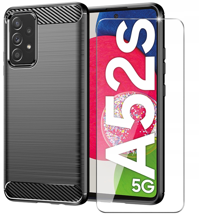 

Etui do Samsung A52 5G Pancerne Carbon Szkło 9H
