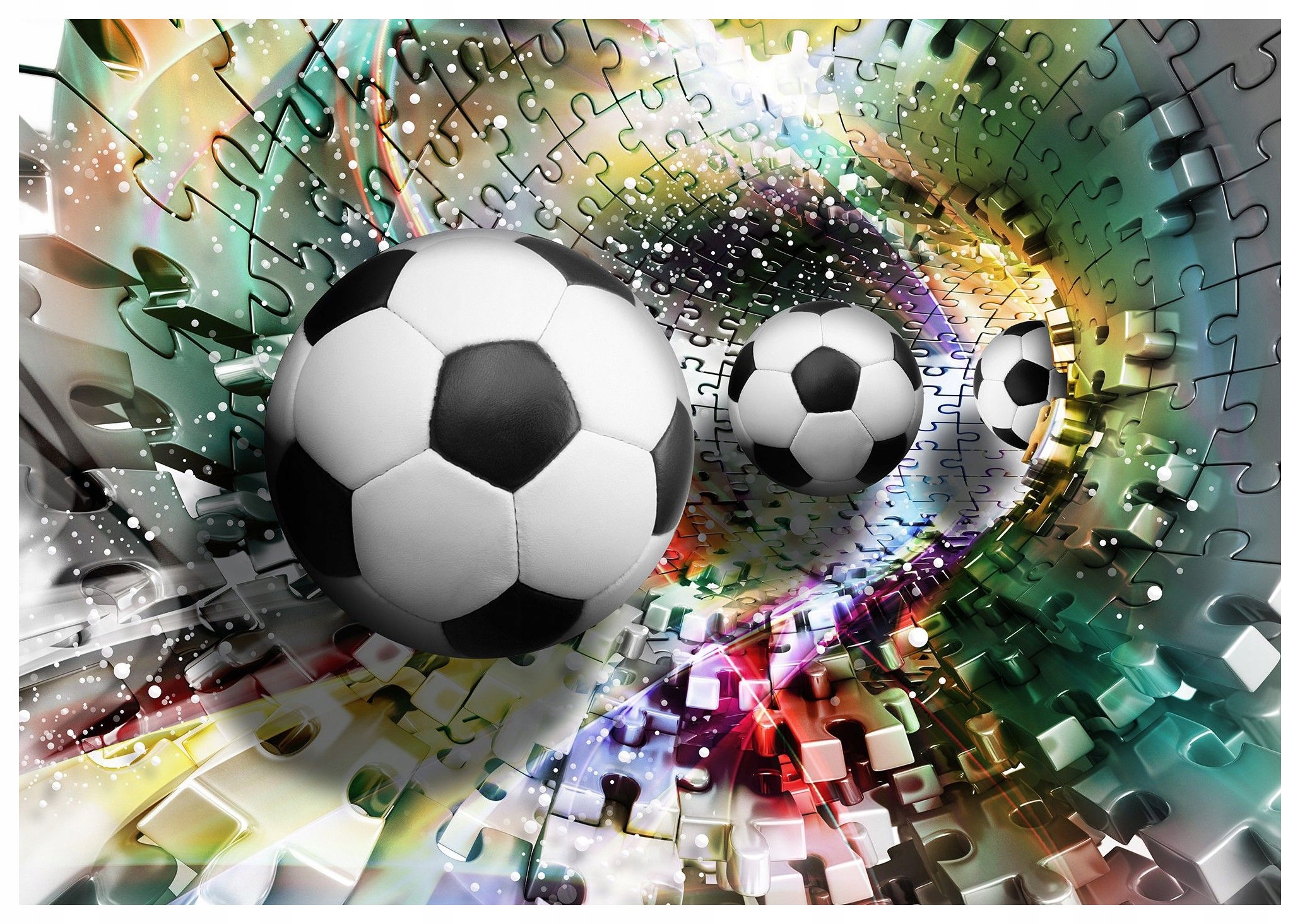 Fototapeta Míče a puzzle sportovní moderní design 208x146 lepidlo