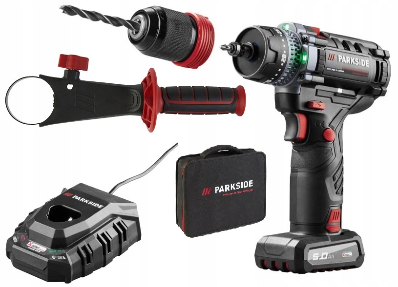 Wkrętarka Parkside Performance 80Nm Ppbssa Aku 5 Ah , Ład 6A Ekran LCD