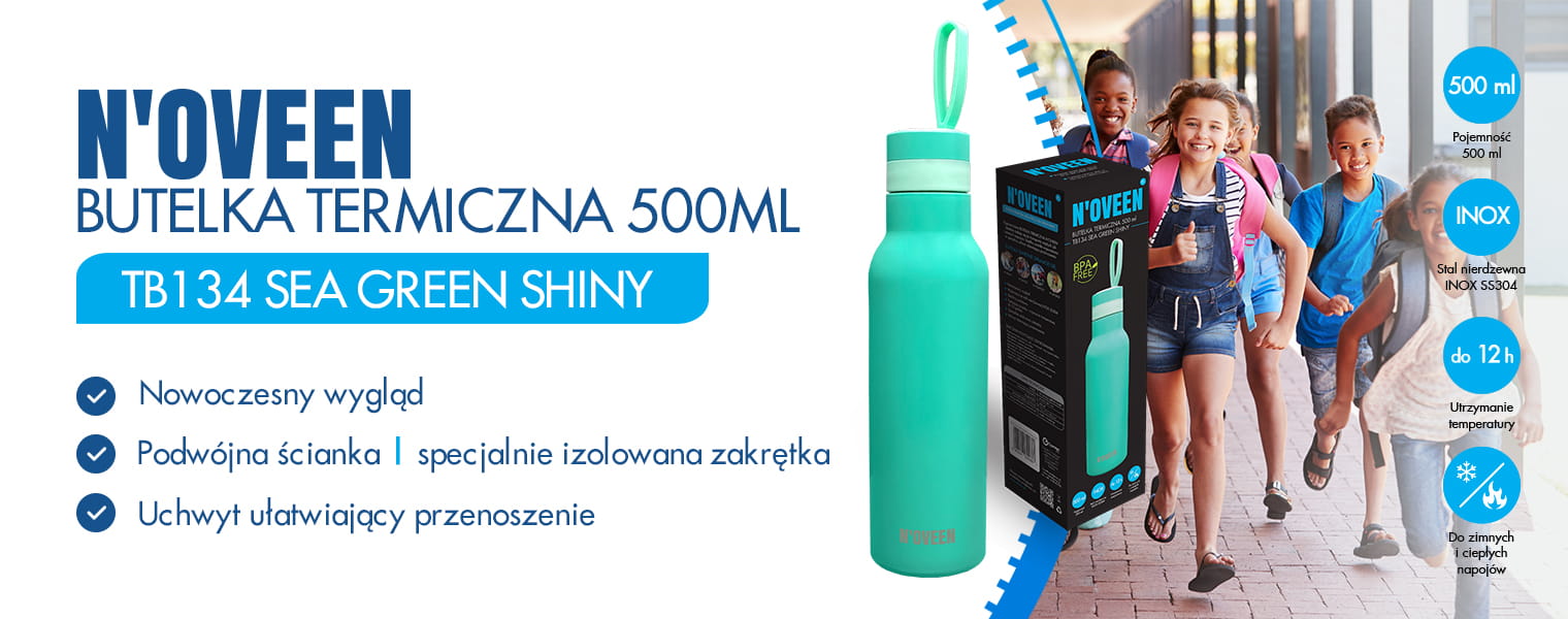 TERMOS BUTELKA TERMICZNA KUBEK NOVEEN TB134 500 ml Linia TB125 Red Shiny
