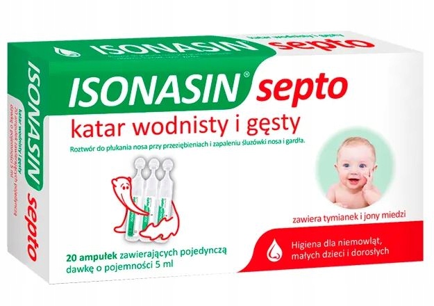 

Isonasin Septo na Katar wodnisty i gęsty 20 ampułe