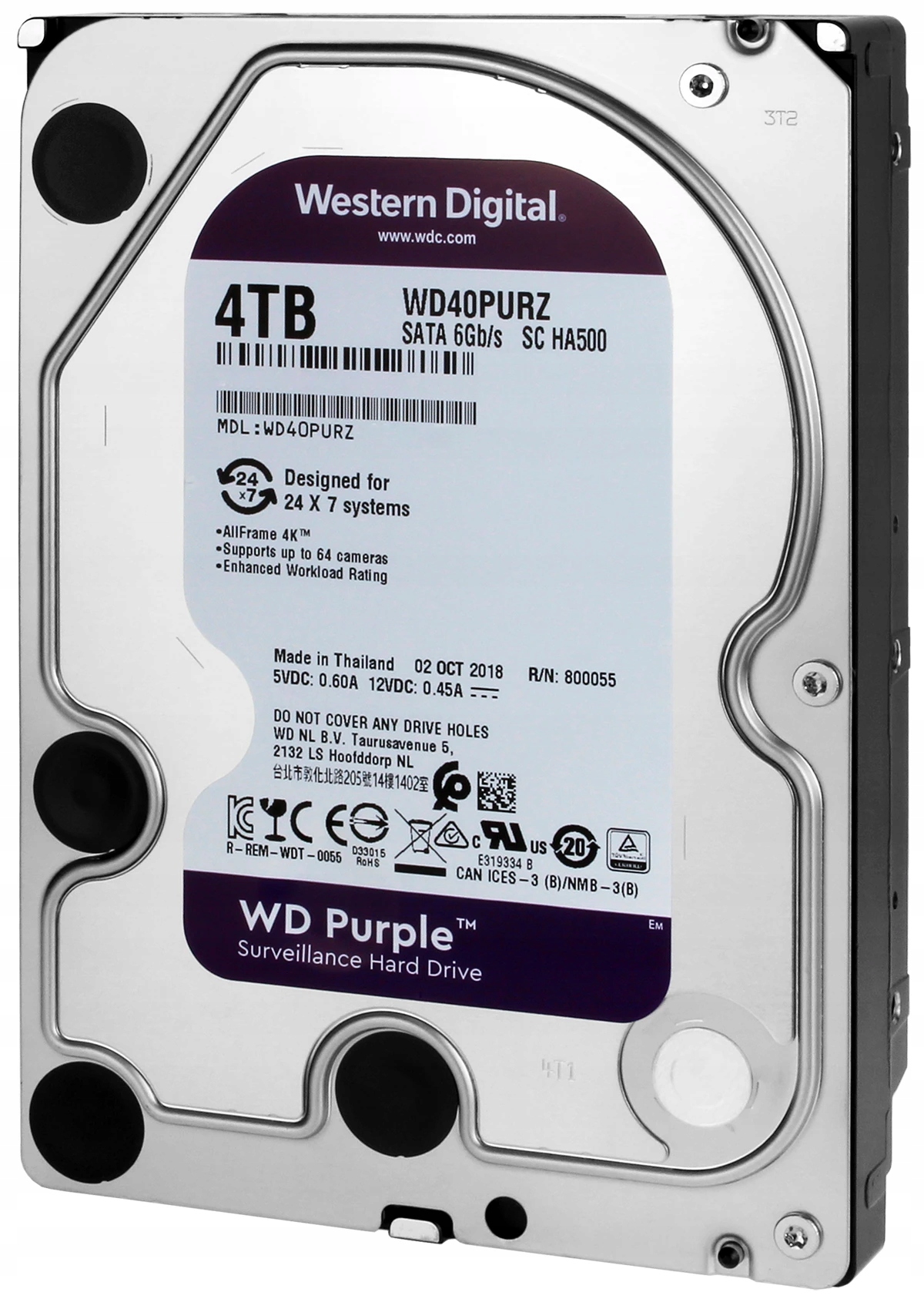 Pevný disk Western Digital Wd Purple WD43PURZ 4TB Sata 3,5"