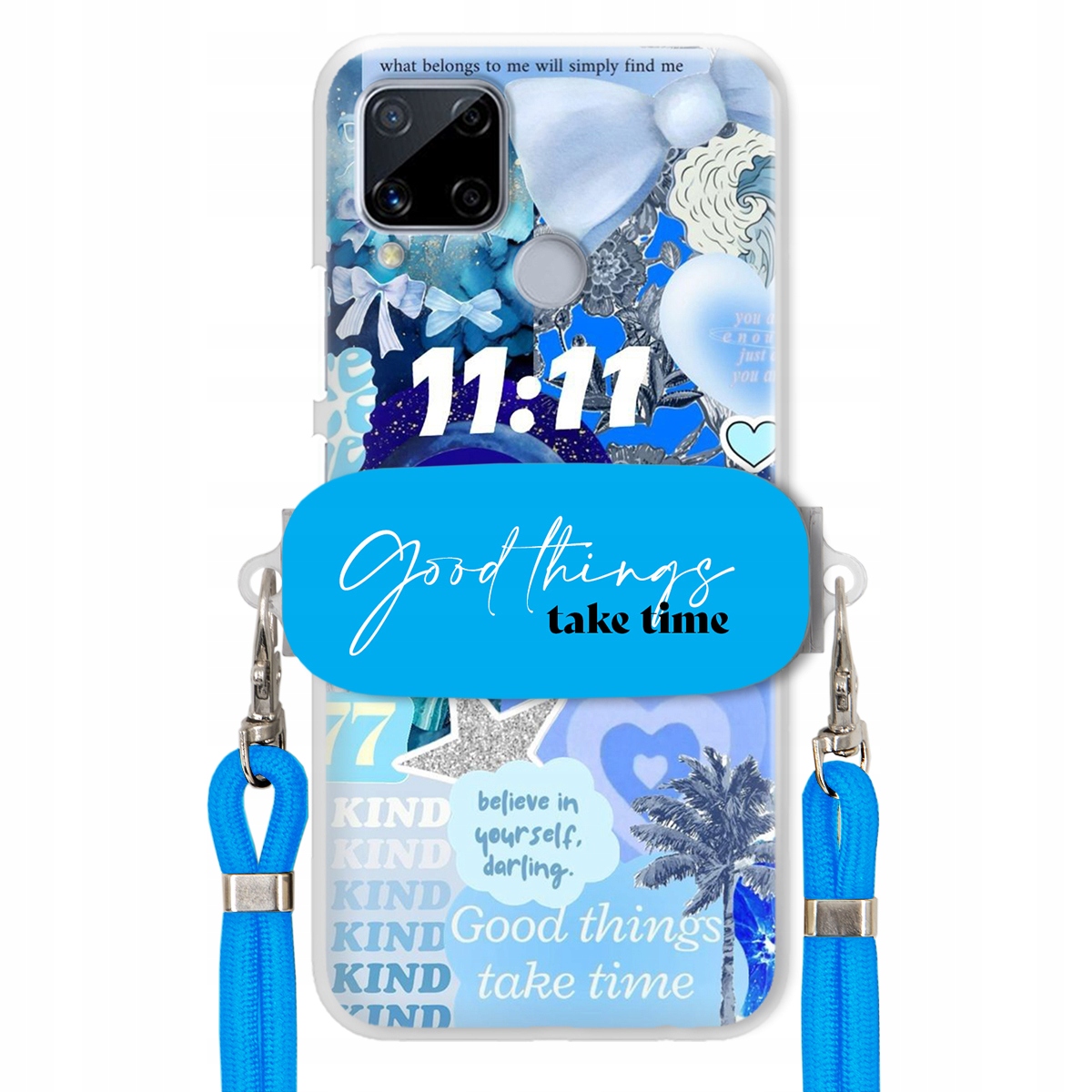 Puzdro pre Realme C15 Držiak Crossbody vodítko Good Things Take Time Lata