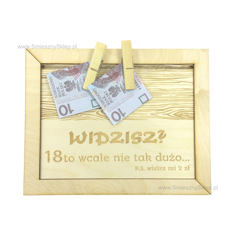 

Ramka na pieniądze śmieszny na 18 urodziny