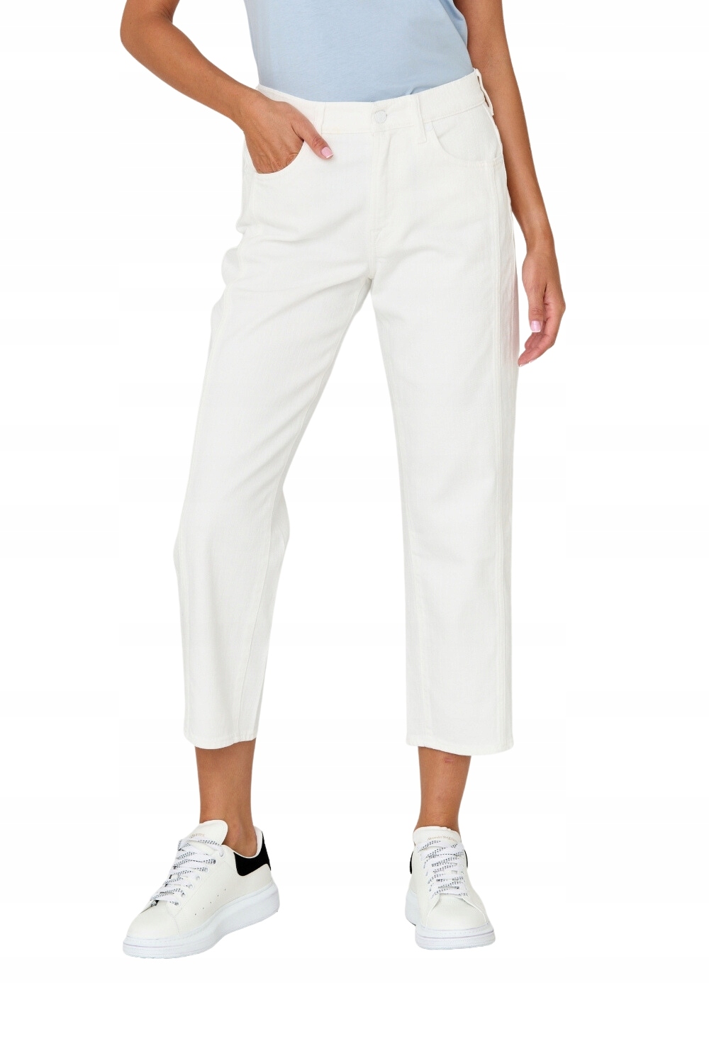 7 For All Mankind Bílé dámské džíny The Modern Straight Milk 25