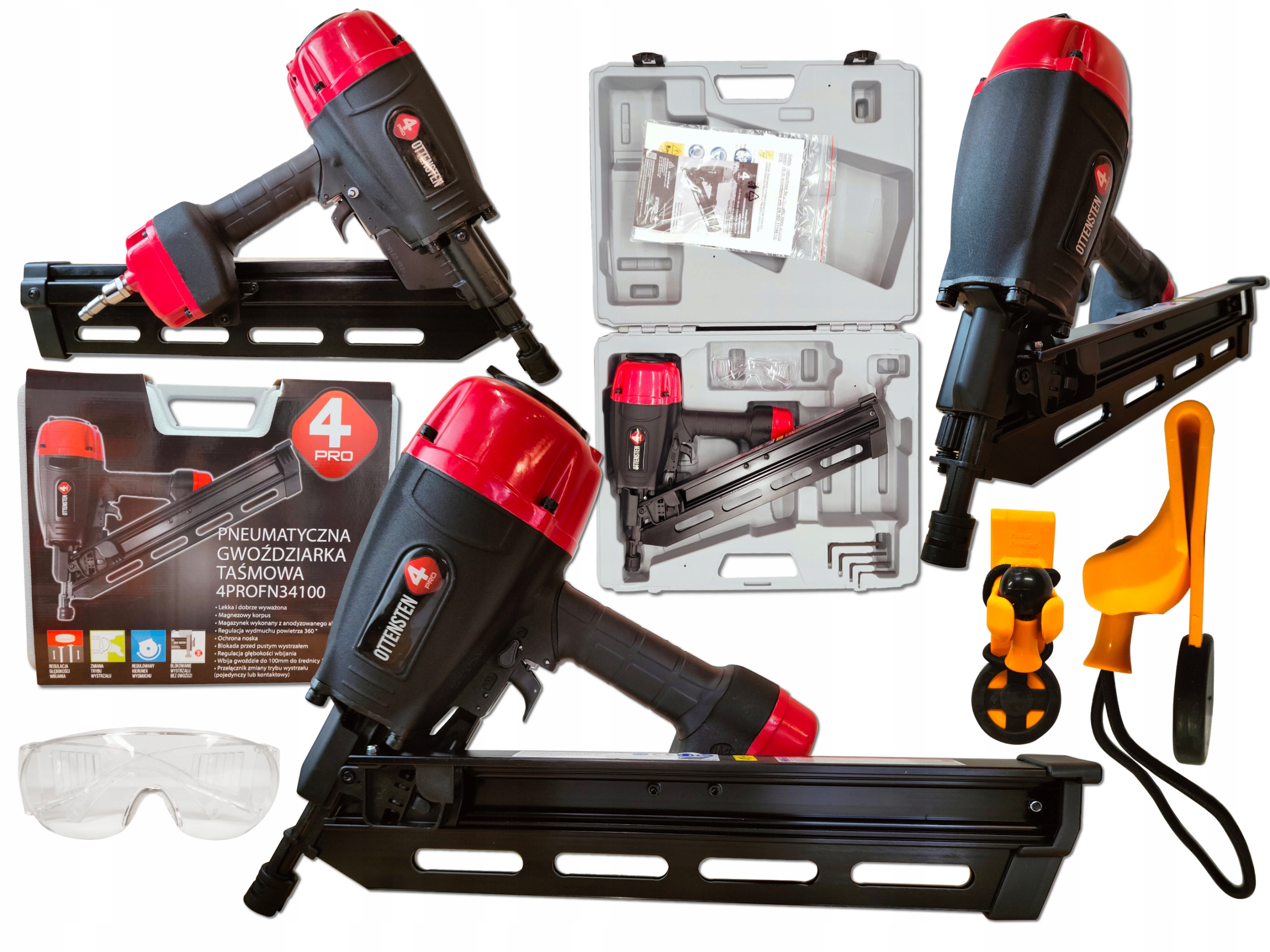 Gwoździarka Taśmowa Ottensten 4PRO 2,8-3,1-3,3 papier 34° 50-100mm +walizka