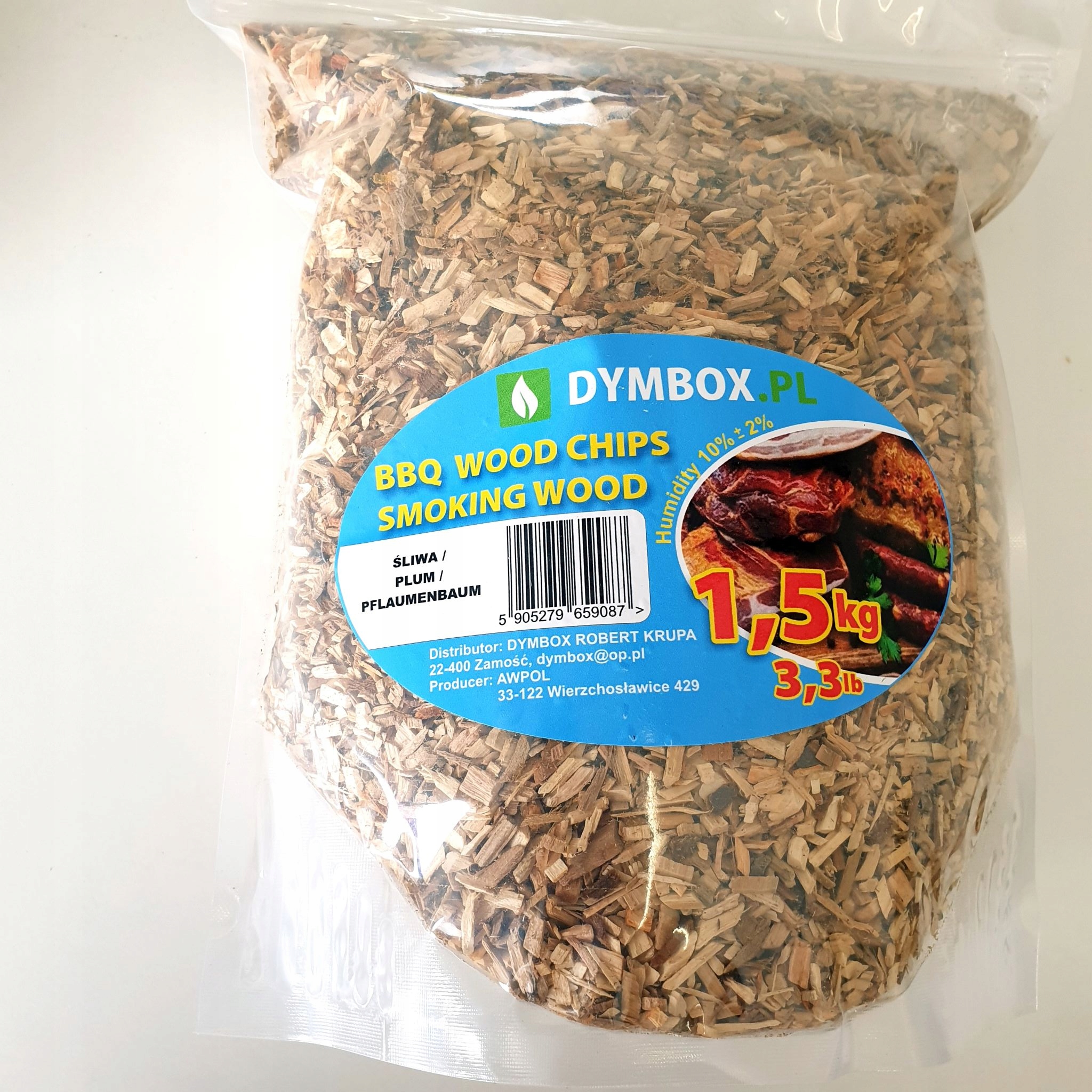 DYMBOX, ZRĘBKI WĘDZARNICZE ŚLIWA 1,5 KG EAN (GTIN) 5905279659926