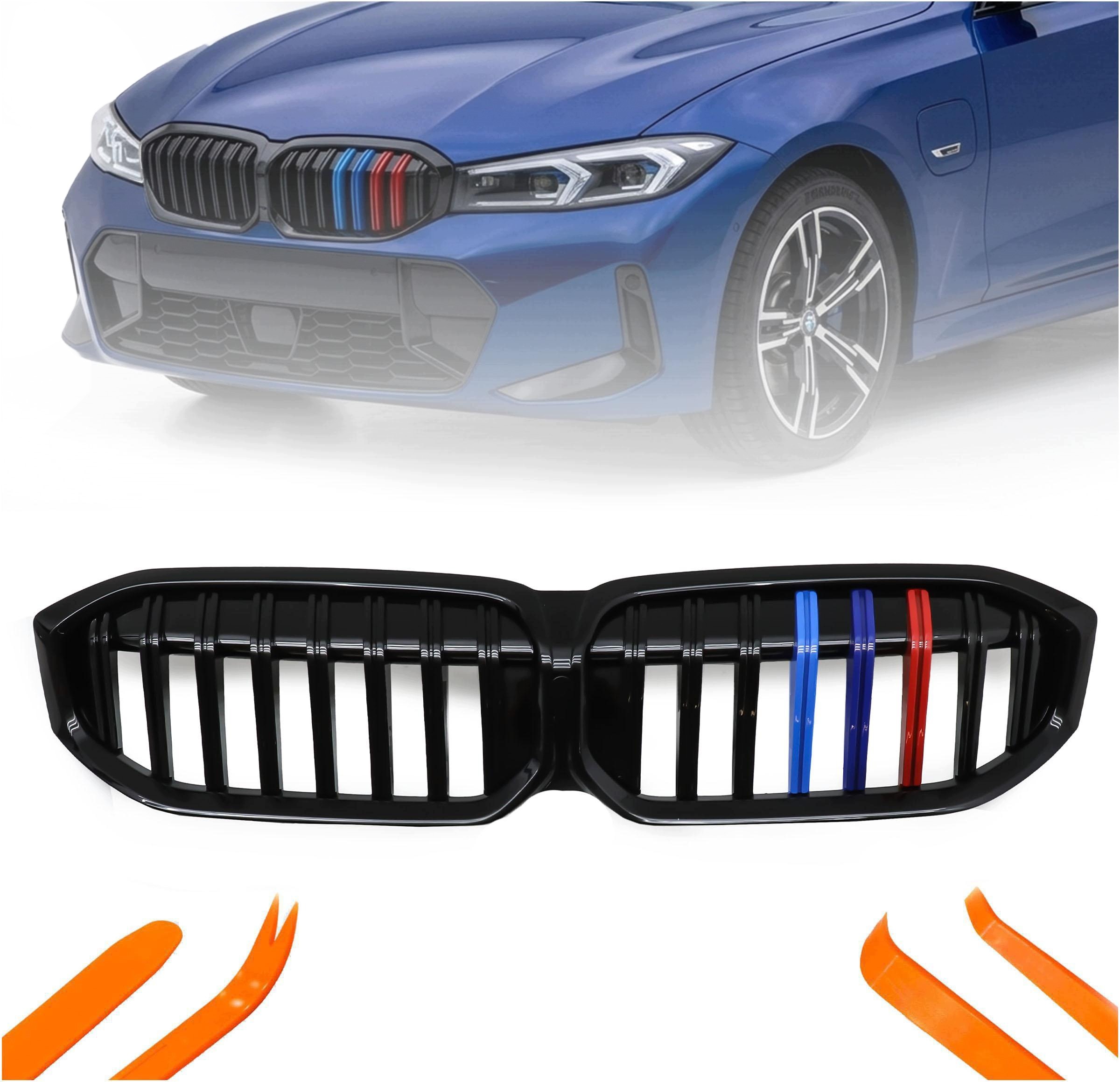 Atrapa Gril Nerki Bmw 3 G28 2023- Černý Lesk Barva M Balení 1 Žebro