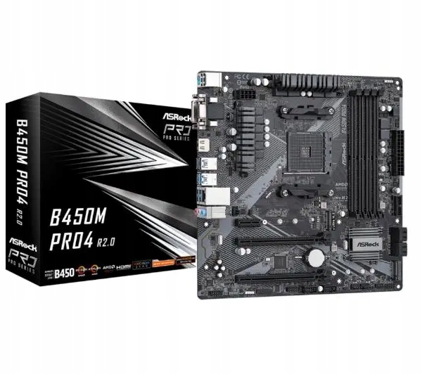 Płyta główna ASrock B450M Pro4 R2.0 micro Atx Amd Ryzen AM4 4x DDR4