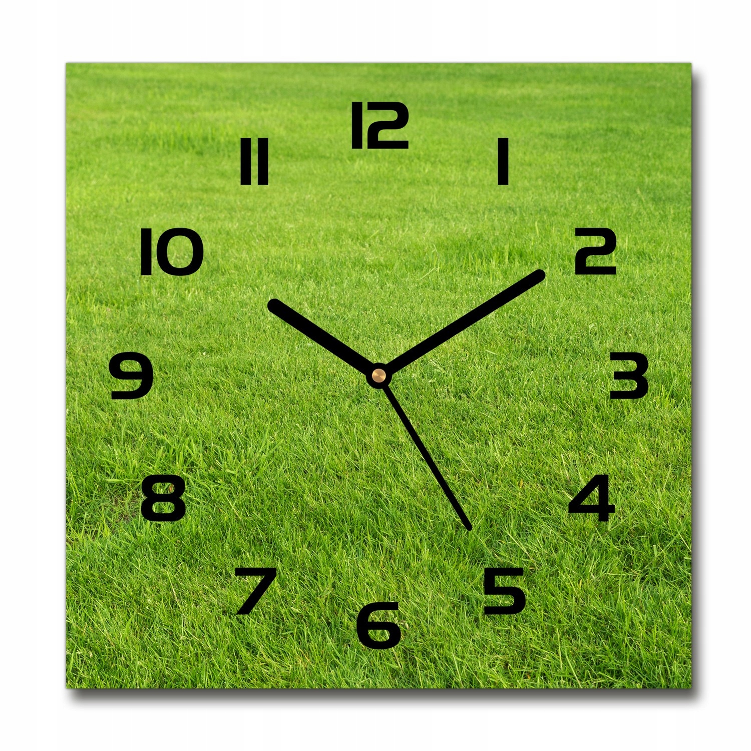 

Cichy ścienny szklany zegar Zielona trawa 30x30 cm