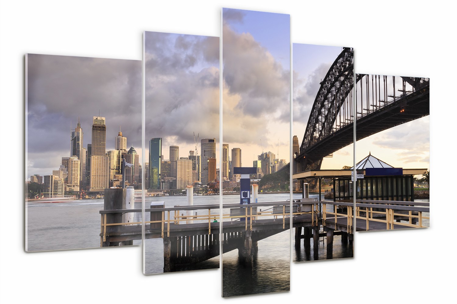 Sklenený triptychový obraz do obývačky Most v Sydney