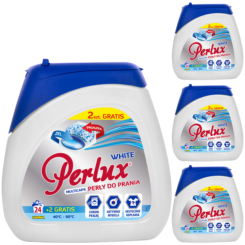 Levně Perlux white kapsle na bílé prádlo 104 ks 96 ks 8 ks Bonus