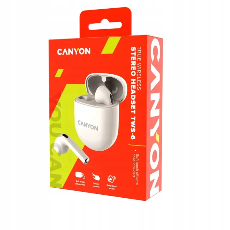 CANYON Słuchawki douszne TWS-6 Etui Beżowe — 5