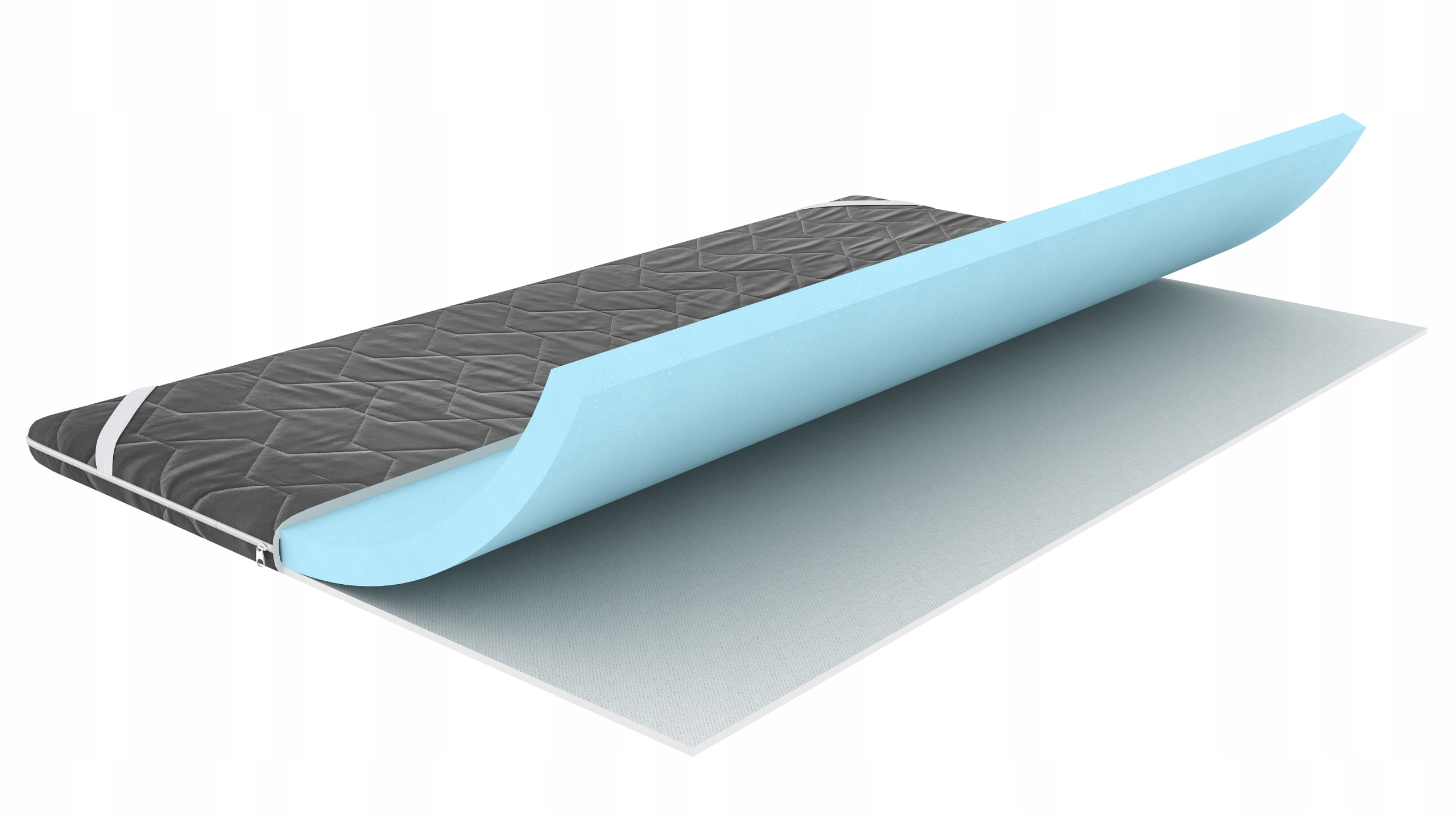 Matrace Topper Top 180x200 5 cm H3 středně šedý potah