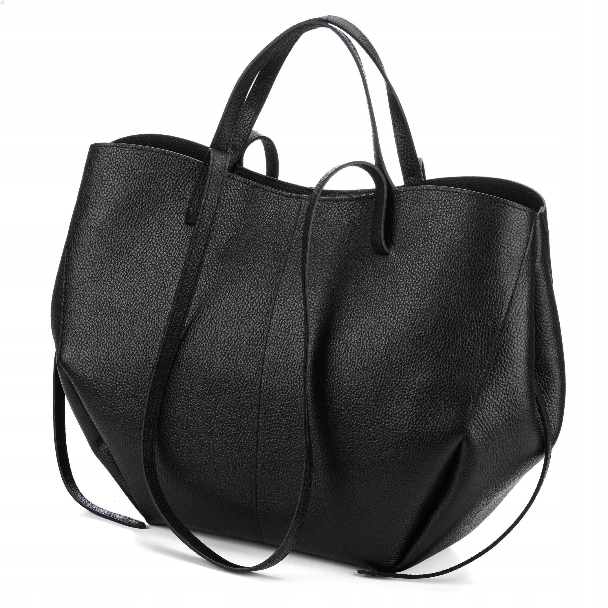 Dámská kabelka Vera Pelle Shopperka z přírodní kůže Černá Maxi přes rameno