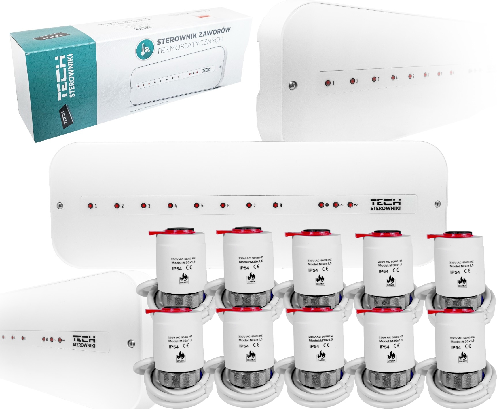 Ovládač Lišta L-5-S Slim +10 Termoelektrické Pohony M30NC 230V Damix