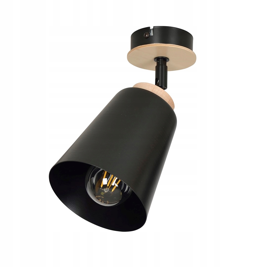 Stropní svítidlo Atlas 1 Black skandinávská, dřevo, černá