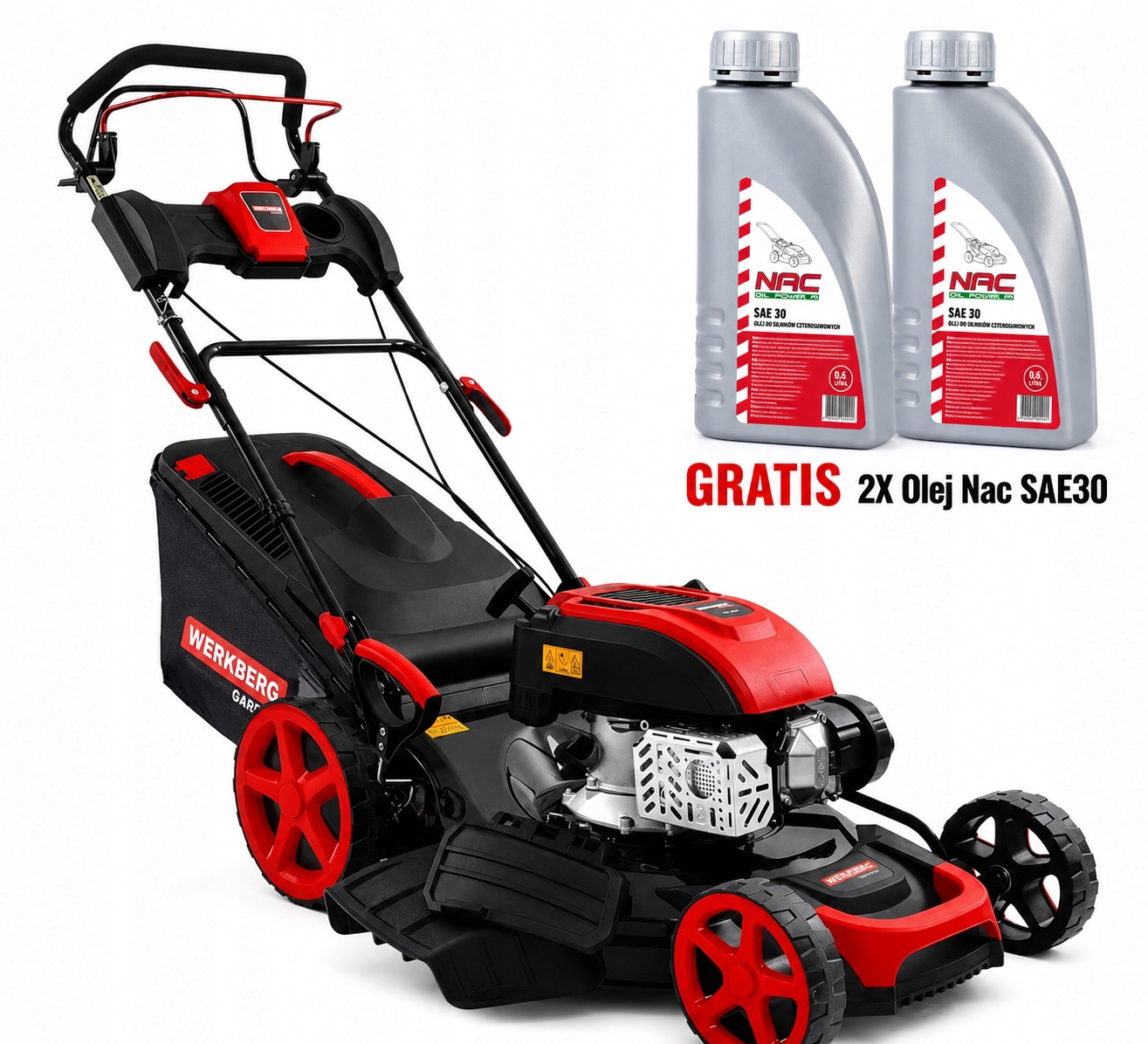Benzínová kosačka s pohonom 196cc 51 cm, 3v1