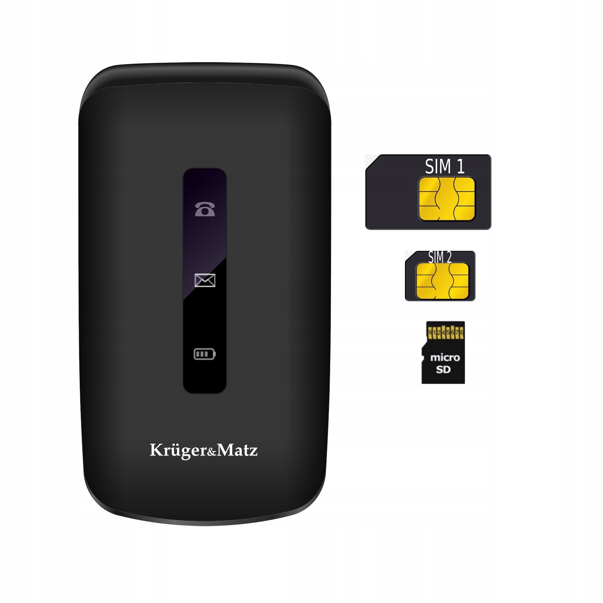 Telefon dla seniora klapka SOS radio 4/32MB Kruger&Matz Pamięć RAM 4 MB