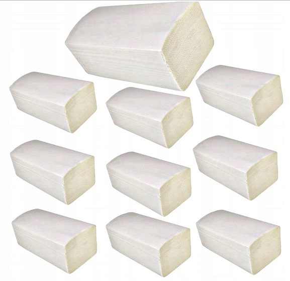 10x Ręcznik Papierowy Składany Zz Biały Celuloza Jakość