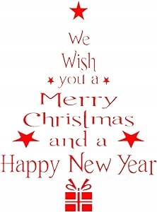 NAKLEJKA ŚCIENNA CZERWONA ŚWIĄTECZNA CHOINKA