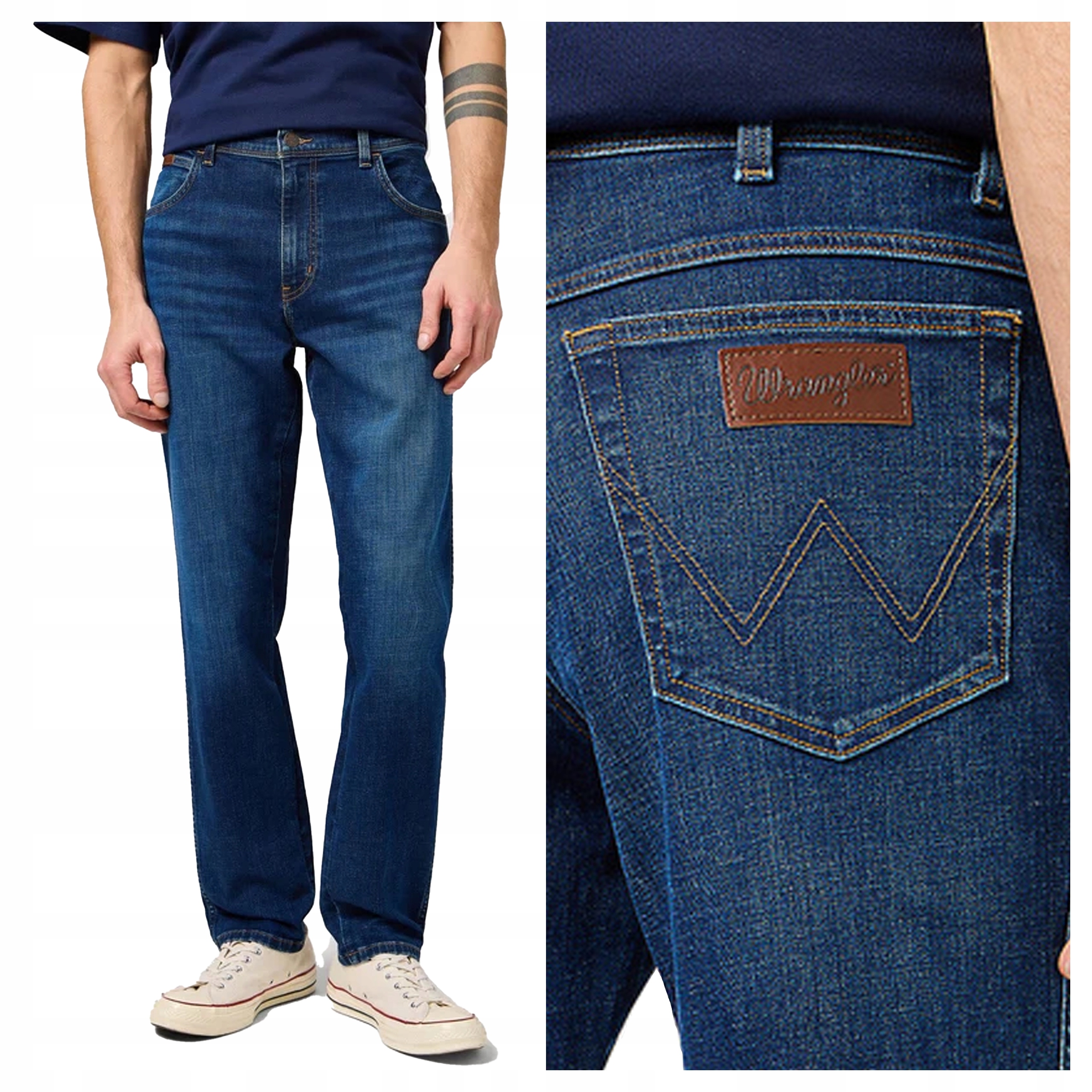 Wrangler Texas Slim W33 L34 Pánské džínové kalhoty džíny Přiléhavé