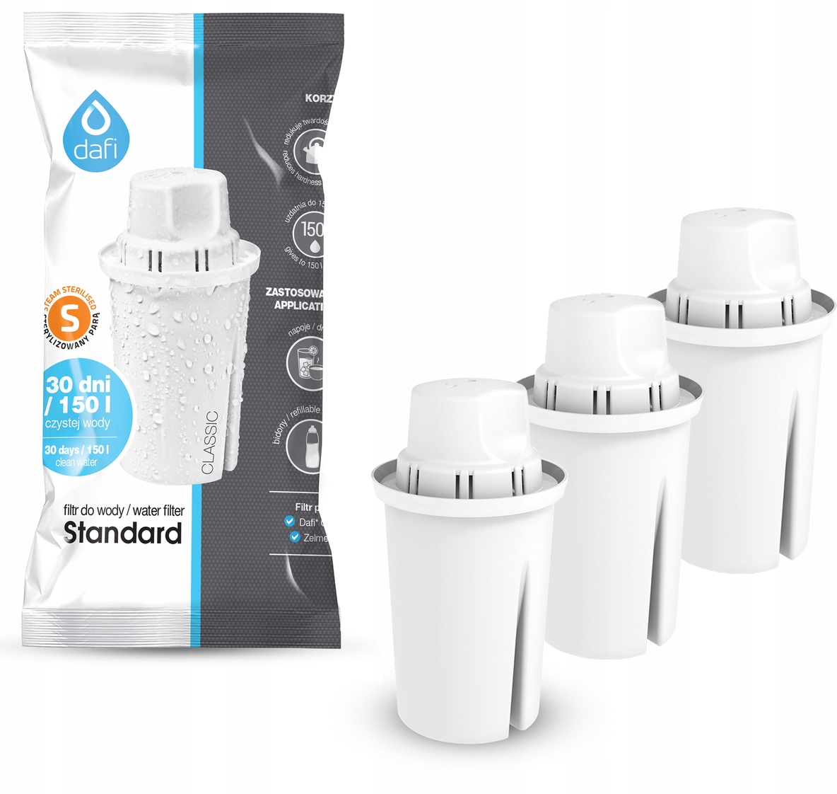 

3 Sztuki Pakiet Dafi Classic Wkład Filtry Do Wody