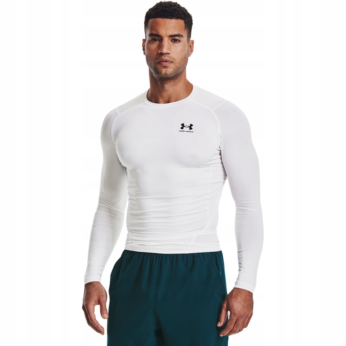 Męski longsleeve treningowy Under Armour Ua Hg Armour Comp Ls Biały M