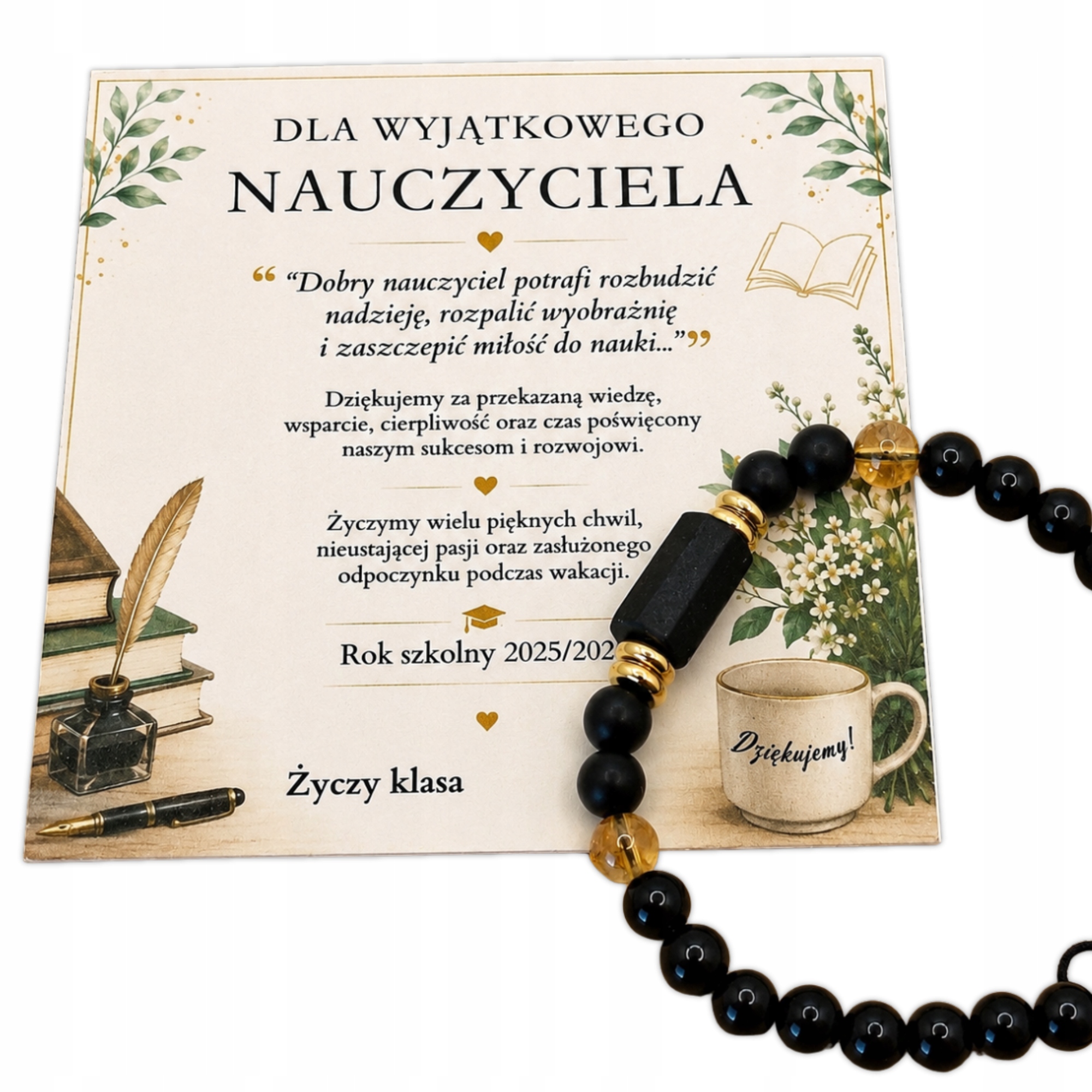 Náramek poděkování učiteli Náramek na konci roku