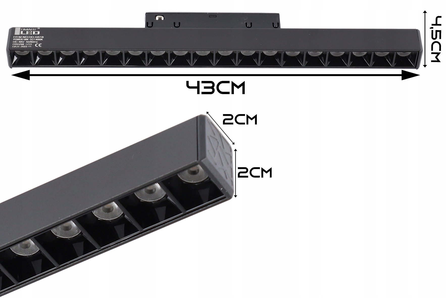 Lampa liniowa LED do szyna oświetleniowa 24W 4000K Napięcie (V) inne