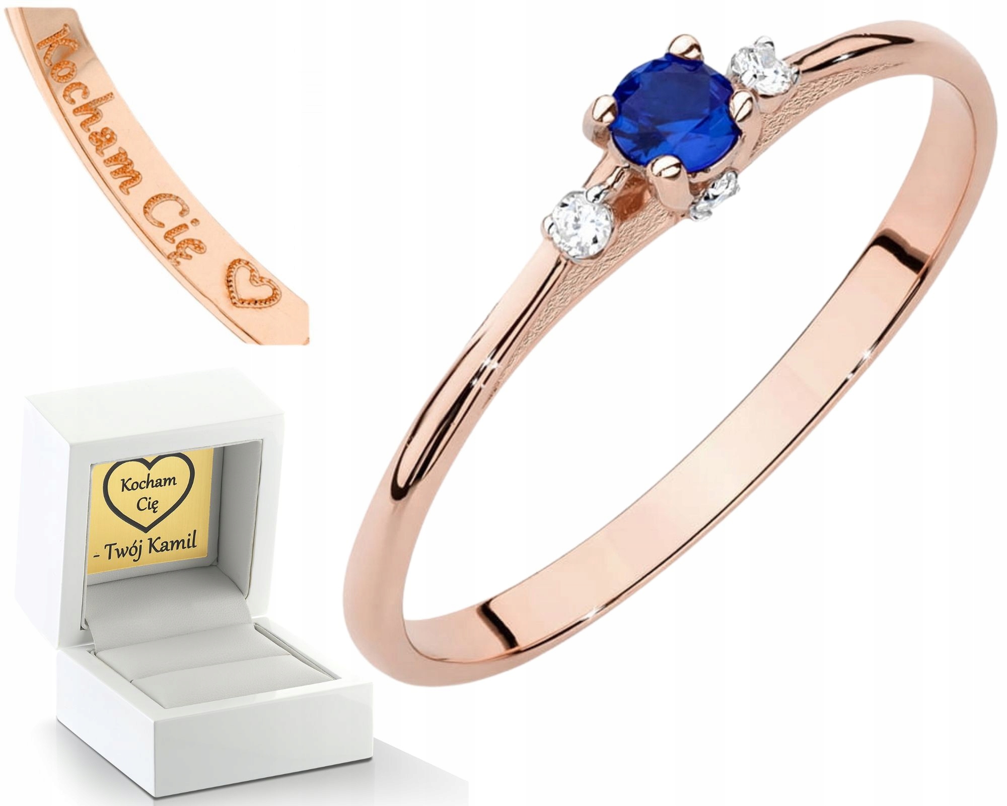 Safírový Prstýnek Diamanty Zlato 585