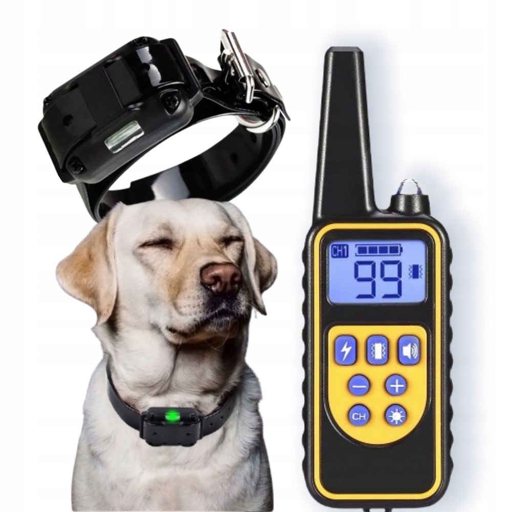 Levně Elektrický Obojek Pro Psa Tréninkový 800 M 4 Nastavitelné Režimy dálkové ovládání