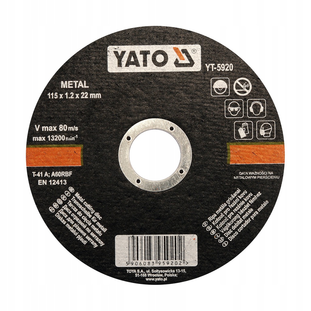 

Tarcza do cięcia metalu 115mm Yato YT-5920