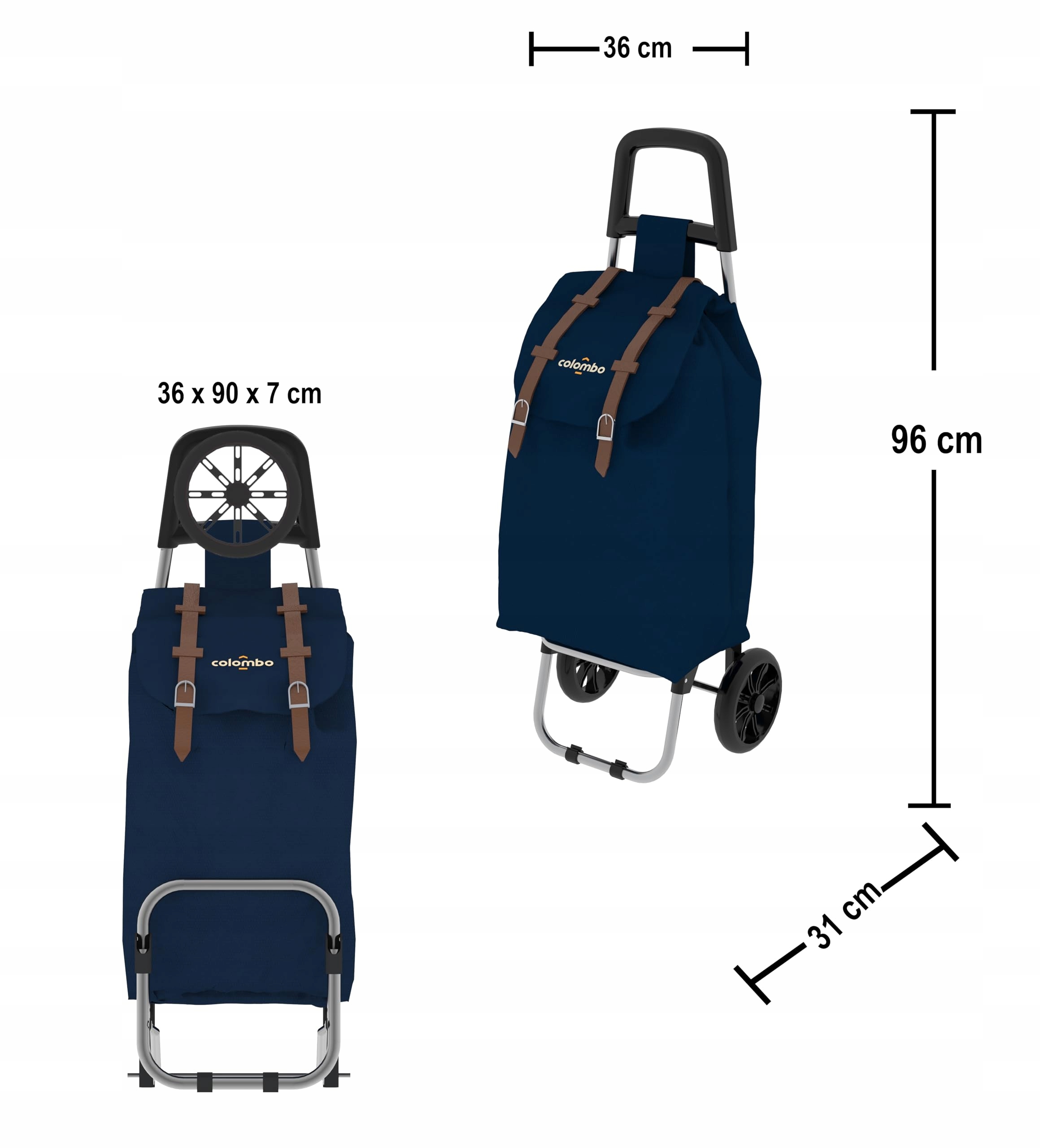 Smart granatowy wózek torba na zakupy Colombo HIT jak argo gimi Kolor niebieski