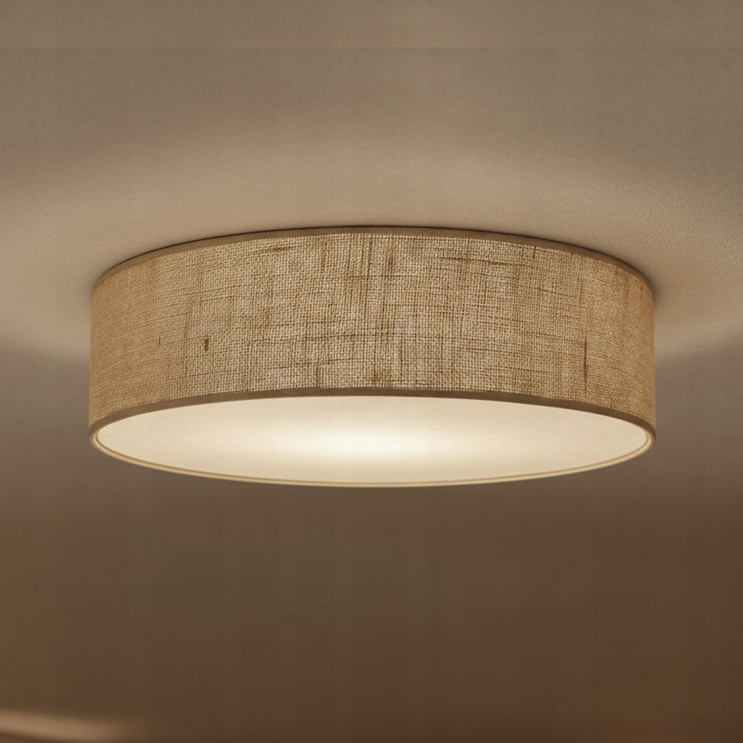 Stropné Svietidlo okrúhle stropné tienidlo Marshall 3xE27 50 cm Biela/Hnedá spálňa