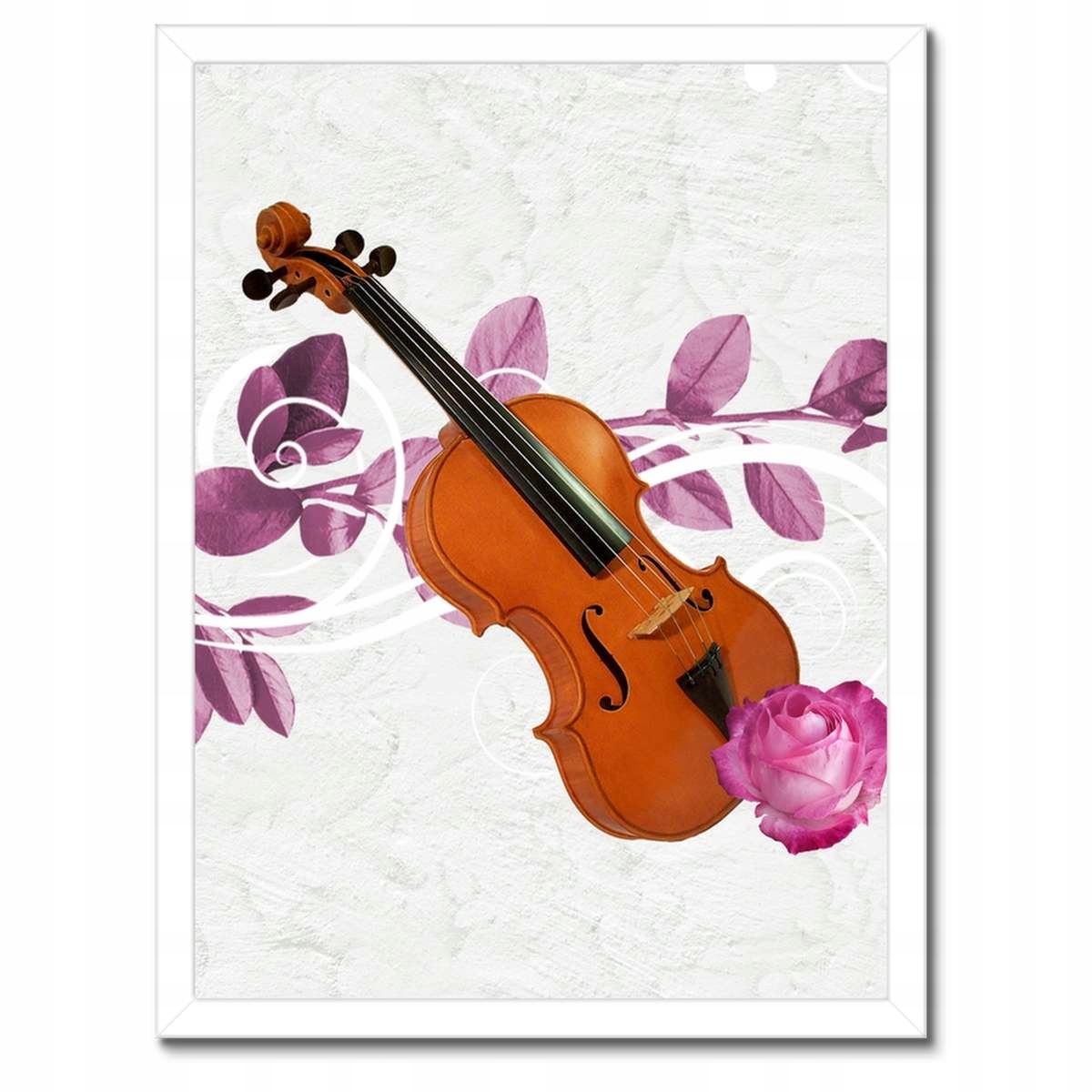 Plakáty v rámu 30x40 Housle Hudba Květiny