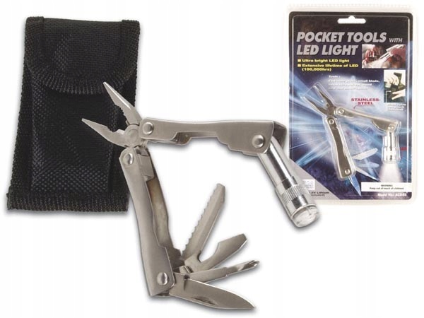 Kombinerki Scyzoryk Multitool Z Lampką Led