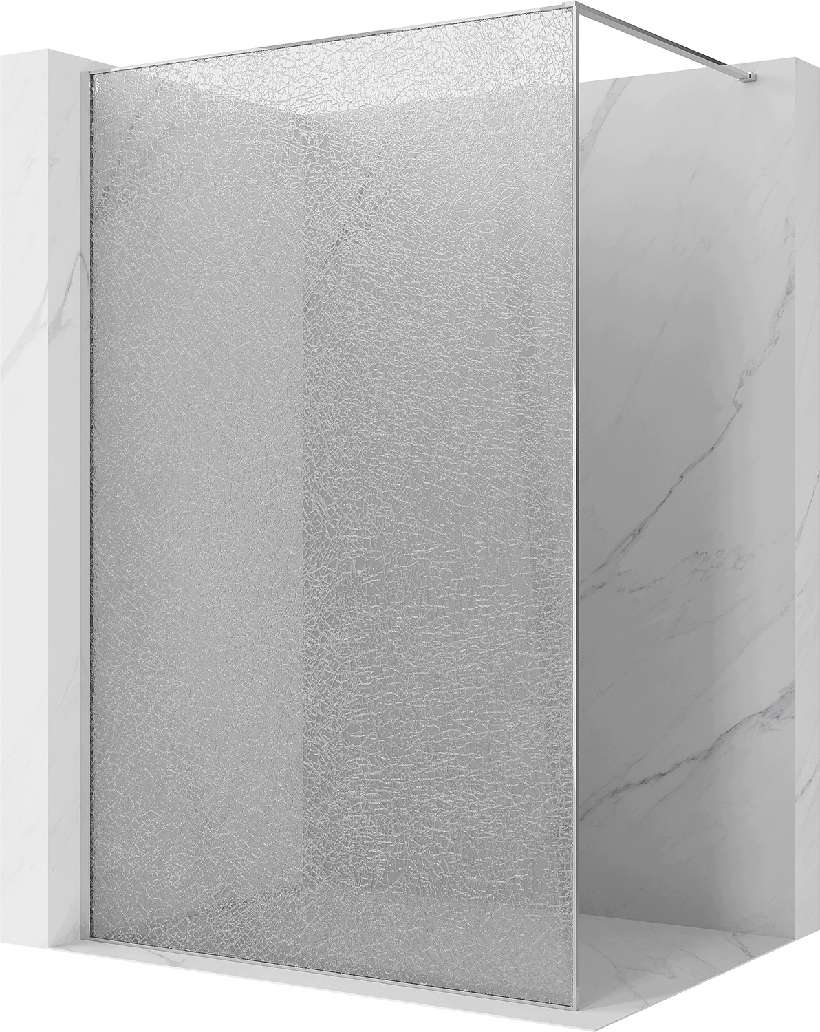 Mexen Kioto Ścianka Prysznicowa Walk-in 110X200 CM Crackle 12MM Chrom