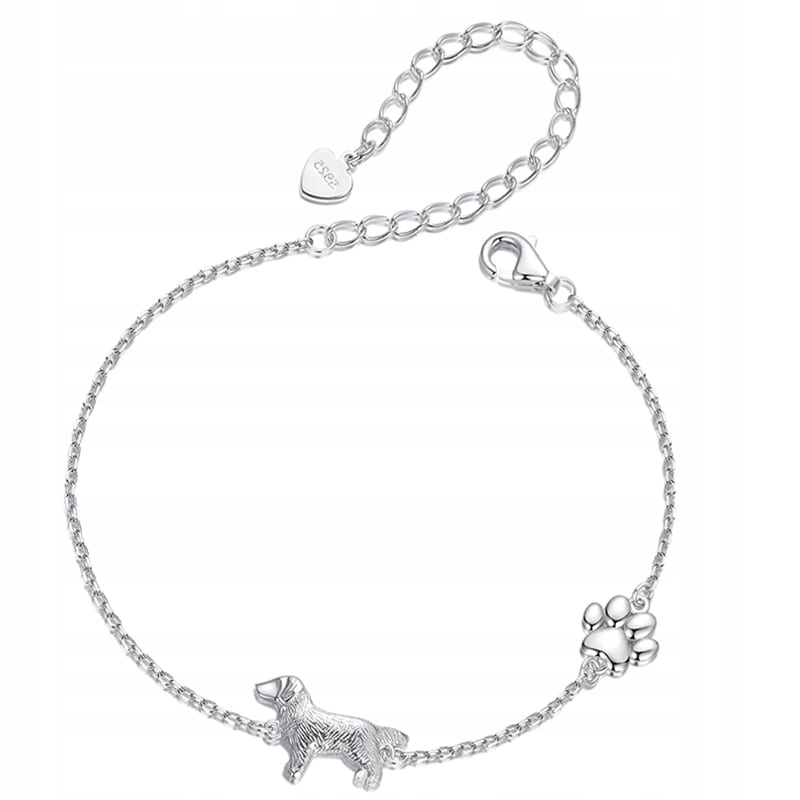 Stříbrný náramek Dámský náramek Pes tlapka Stříbro 925 Trusky