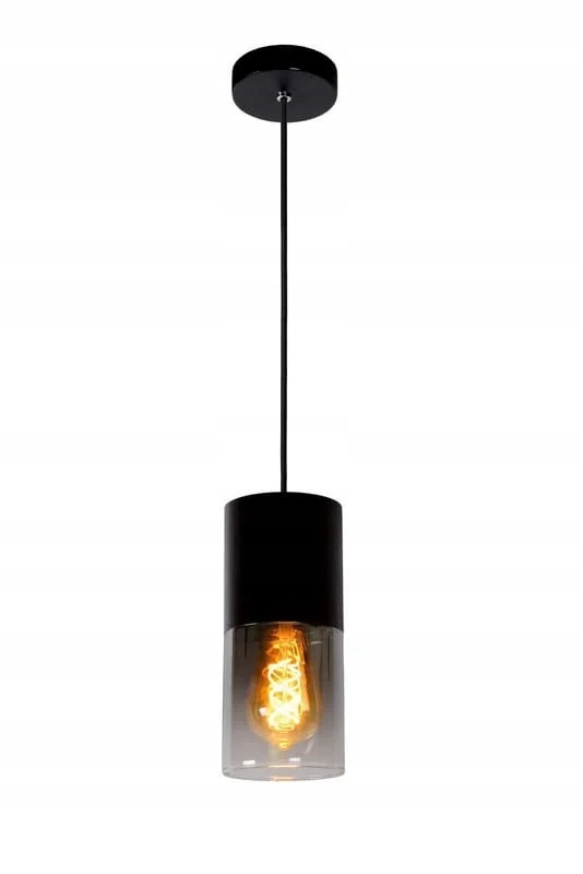Závesná lampa Lucide Zino E27 60W čierna s nastaviteľným sklom