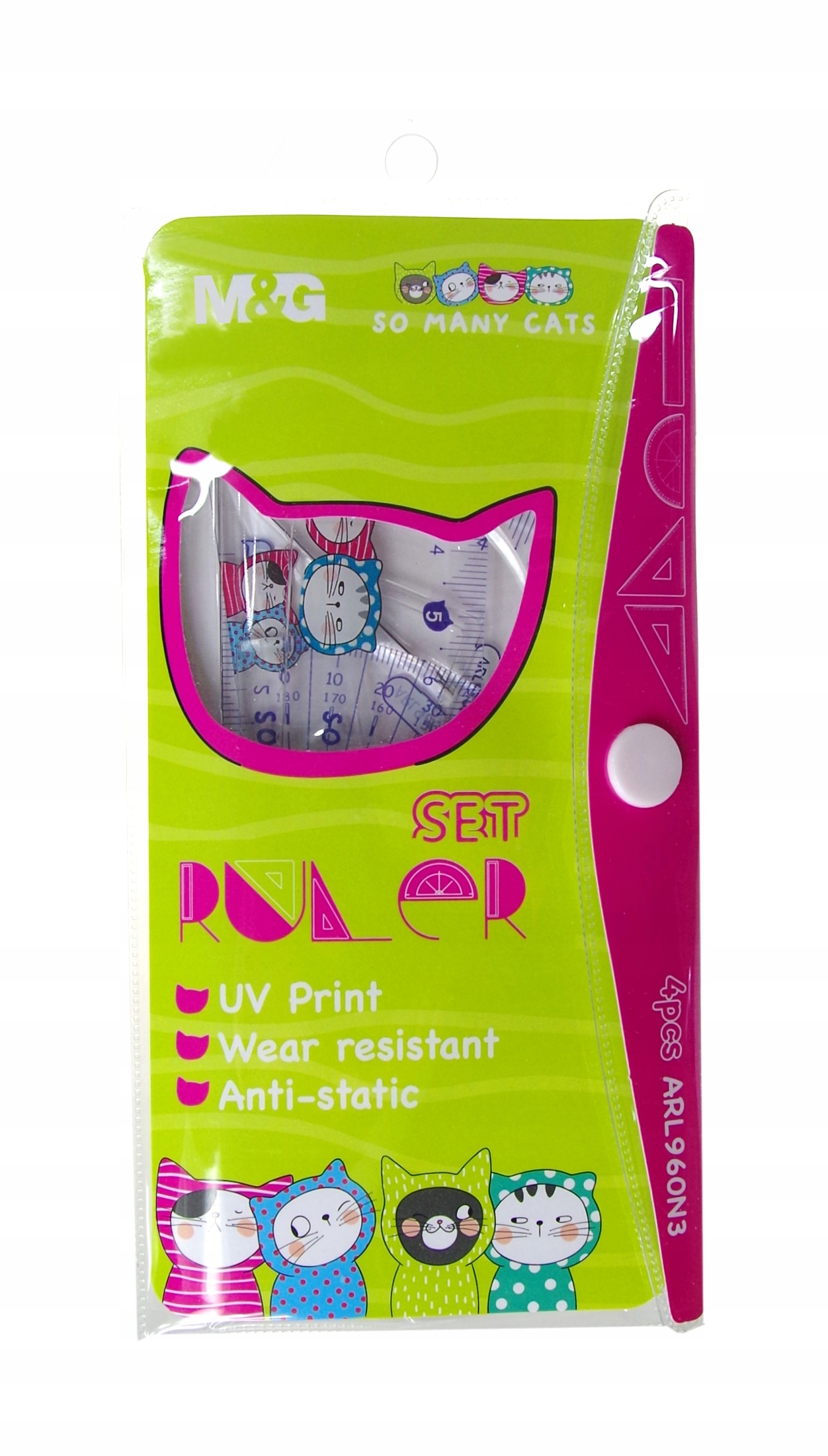 Zestaw geometryczny 4 elementy So Many Cats MG Długość (cm) 15 cm