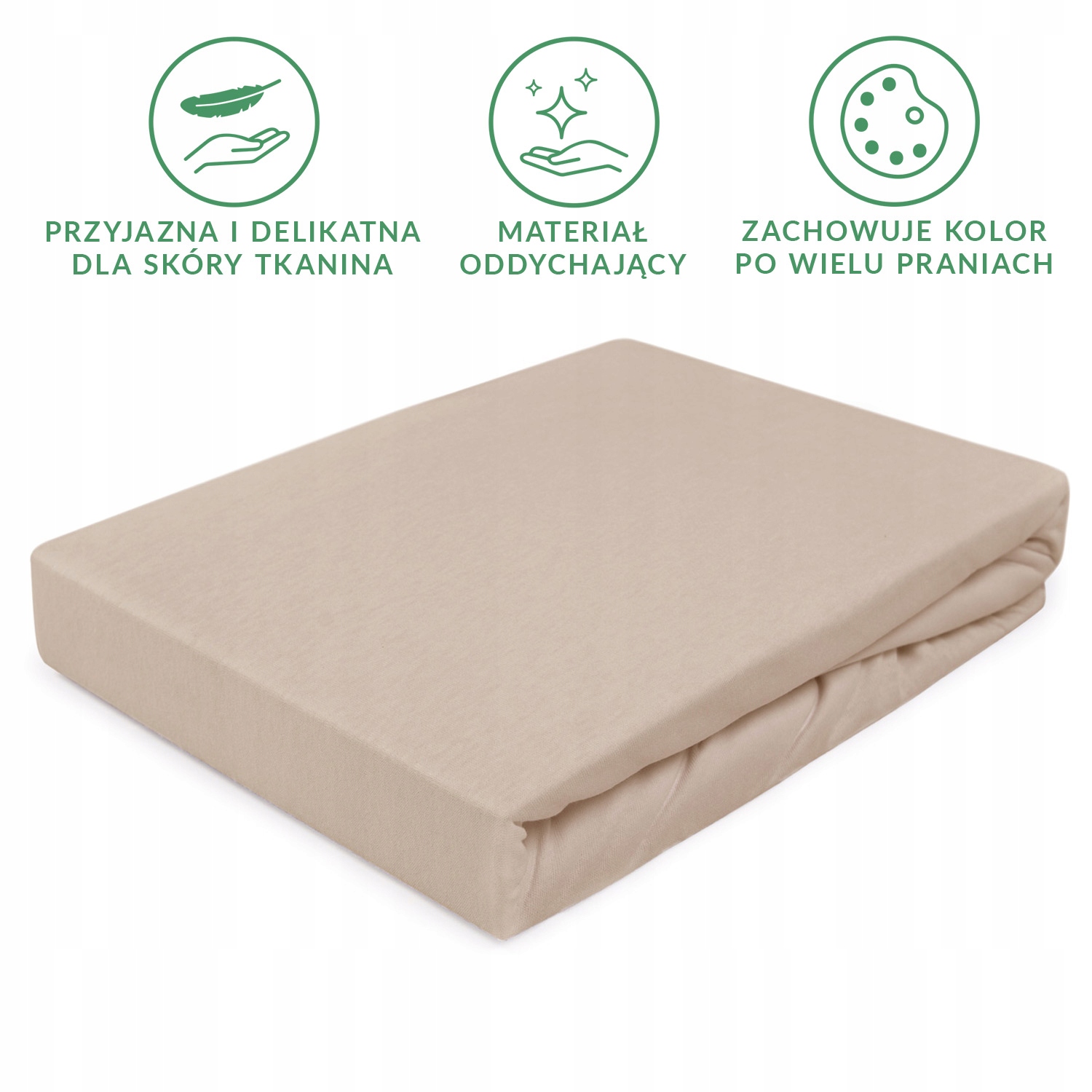 Prześcieradło z gumką 160x200 elastyczny JERSEY 100% BAWEŁNA kolor beżowy Marka Darymex