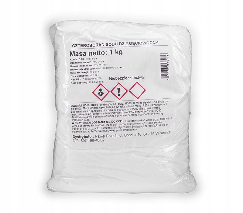 

Boraks, Borax 10-wodny 99,99% czystości 1 Kg